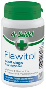 Witaminy oraz mikro i makroelementy dla psów dorosłych Flawitol w tabletkach, 60/200 tabletek