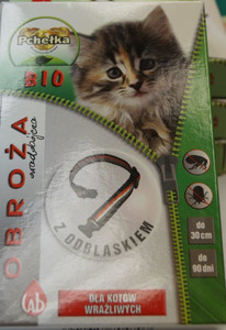 Obroża przeciw pchłom i kleszczom dla kotów z odblaskiem, 30 cm 