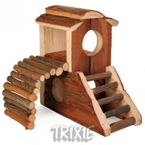 Drewniany domek dla małych gryzoni - wieża