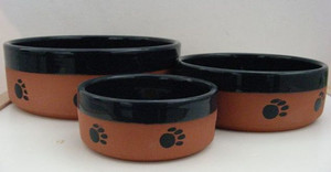 Miski ceramiczne z motywem łapek dla psów