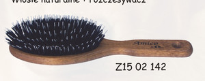 Szczotka z naturalnego włosia z rozczesywaczem - duża