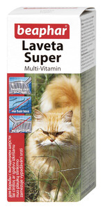 Preparat witaminowy w płynie dla kotów Laveta Super Cat zapobiegający nadmiernemu wypadaniu sierści 50 ml