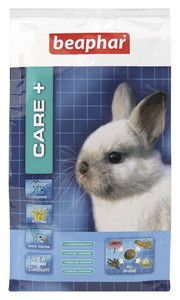 Pokarm dla młodych królików Care+Rabbit Junior, do 10 miesiąca życia, 250 g i 1,5 kg