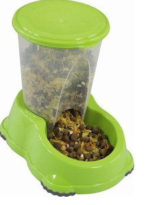 Pojemnik na suchą karmę dla psa lub kota wraz z miską Snacker, 1,5L, kiwi lub granatowy