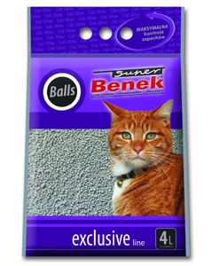 Żwirek dla kota - bentonitowy - Super Benek EXCLUSIVE BALLS