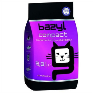 Żwirek bentonitowy drobny dla kotów Bazyl Compact 5,3 L/10 L