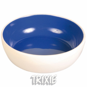 Klasyczna miska ceramiczna dla kota z niebieskim środkiem, 300ml
