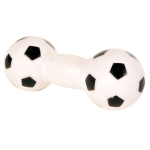 Zabawka dla psa - futbolowy hantel winylowy, piszczący 14 cm.