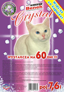 Żwirek dla kotów silikonowy  -BENEK CRISTAL LAWENDOWY 7,6 L/ 11,4 L