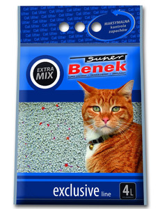 Żwirek dla kota - bentonitowy - Super Benek EXCLUSIVE EXTRA MIX
