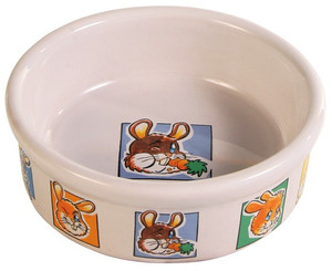 Miska ceramiczna dla gryzoni z motywem królika 240 ml/11 cm średnicy