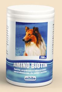 Witaminy na skórę i sierść dla psa i kota w tabletkach - Amino Biotin, 150tabl